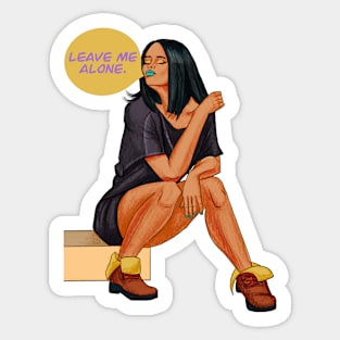 ‘Leave me Alone’ Gal Sticker